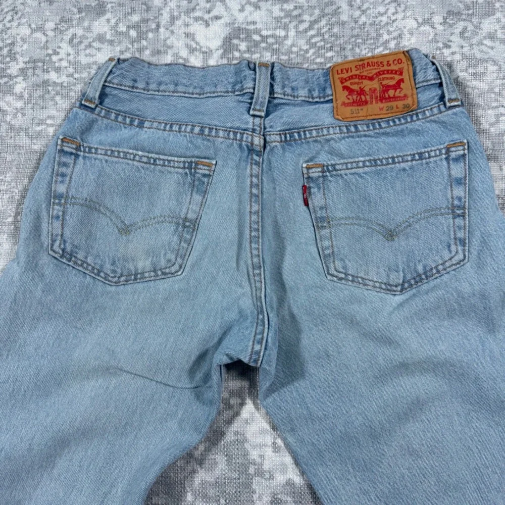 Levi's 511 Slim Fit Jeans Mens 29x30 Light Blue Denim Distressed 5-Pocket Casual